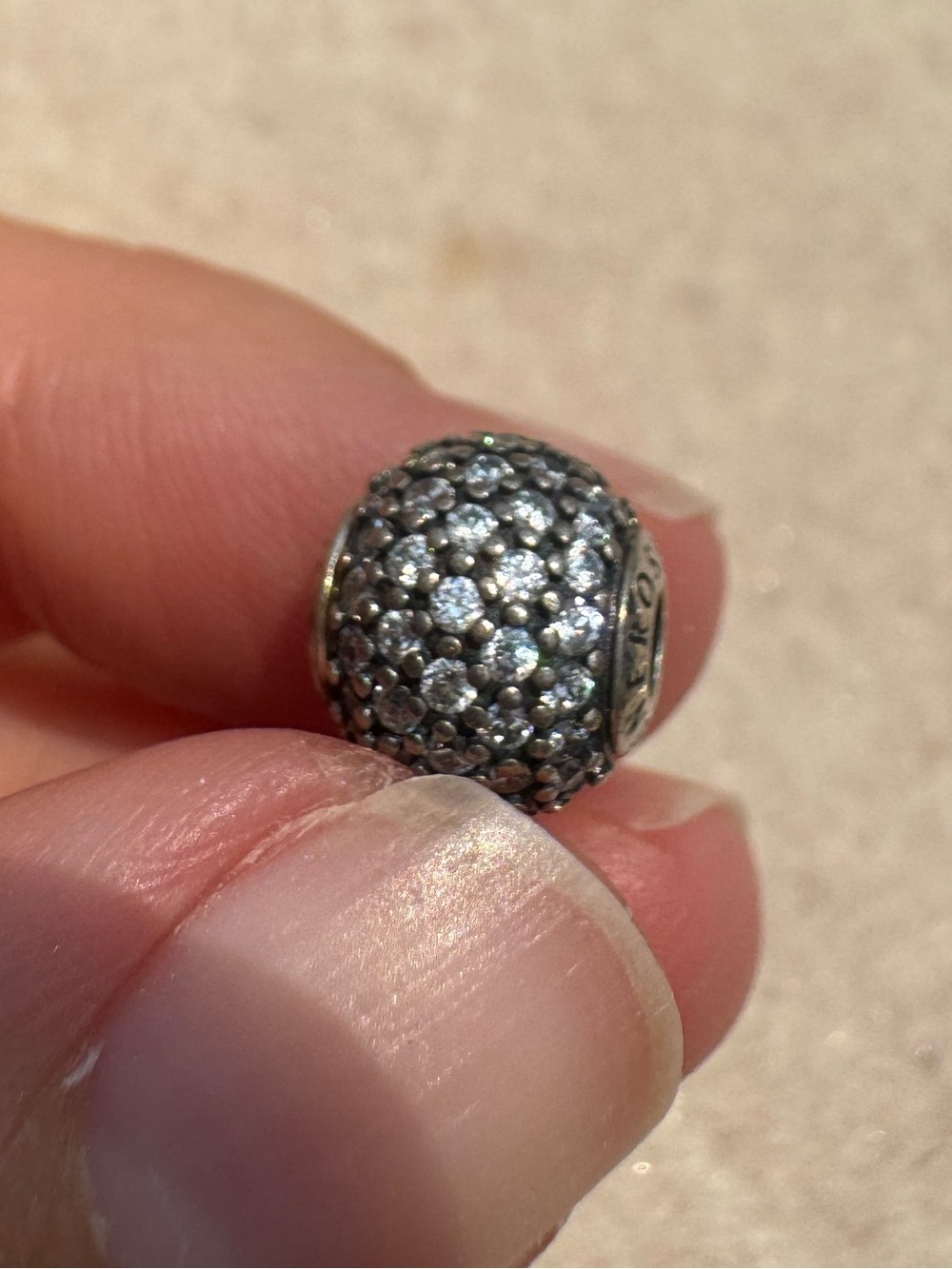 Pandora Silver Pave Sparkle Charm Bead